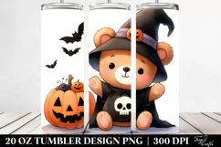 Cute Spooky Bear Halloween Clipart PNG Product Image 2