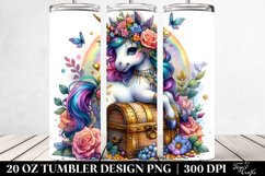colorful magical Baby Unicorn. 20 Oz Tumbler Design Product Image 2