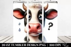 Goofy Cow Portrait with Confused Eyes | 20 Oz Tumbler Product Image 2