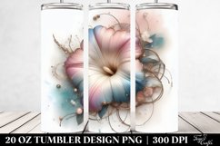 20 Oz Tumbler Sublimation | Colorful Morning Glory in Product Image 2
