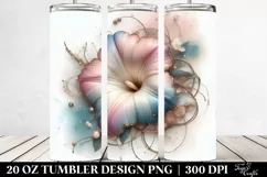 20 Oz Tumbler Sublimation | Colorful Morning Glory in Product Image 2
