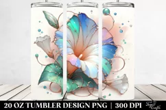 20 Oz Tumbler Sublimation | Colorful Morning Glory in Product Image 2