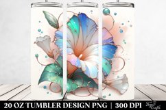 Glossy Morning Glory with Metallic Splash | 20 Oz Tumbler Product Image 2
