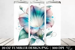 20 Oz Tumbler Sublimation | Colorful Morning Glory in Product Image 2