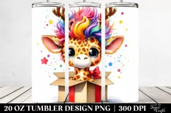 Expressive Giraffe with Vibrant Haircut PNG Product Image 2
