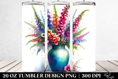20 Oz Tumbler Sublimation | Colorful Watercolor Vase with Product Image 2