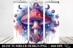 Vibrant Magical Mushroom Clipart, Transparent 20 Oz Tumbler Product Image 2
