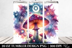 Vibrant Magical Mushroom Clipart, Transparent 20 Oz Tumbler Product Image 2