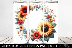Vibrant Sunflower Floral Frame | 20 oz Tumbler Product Image 2