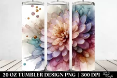 Shiny Pastel Chrysanthemum Art, Transparent 20 Oz Tumbler Product Image 2