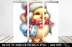 Cute Baby Duck in Winter Clothes Tumbler Product Image 2