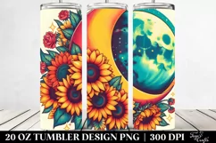 Retro Half Moon with Sunflowers 20 oz Tumbler Product Image 2