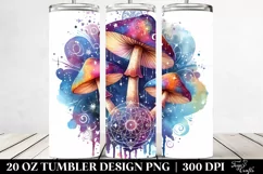 Vibrant Magical Mushroom Clipart, Transparent 20 Oz Tumbler Product Image 2