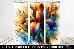Wooden Stained Iris Abstract | 20 Oz Tumbler Product Image 2