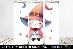 Whimsical Funny Witch Clipart, High-Res 20 Oz Tumbler Product Image 2