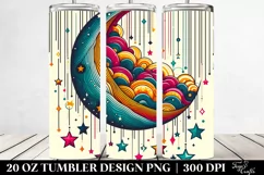 colorful Half Moon,Whimsical Stars | 20 oz Tumbler Product Image 2