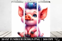 Goofy Baby Pig Sitting | 20 oz Tumbler Product Image 2