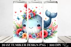 Colorful Sleeping Baby Whale with Party Hat | 20 oz Tumbler Product Image 2