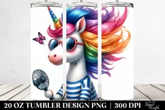 Vibrant Unicorn Playing Clipart, High-Res 20 Oz Tumbler Product Image 2