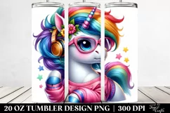 Vibrant Unicorn Playing Clipart, High-Res 20 Oz Tumbler Product Image 2