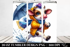 Cute Baby Cow Running | 20 oz Tumbler Product Image 2