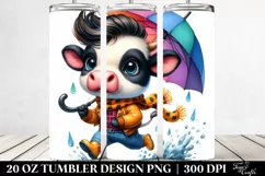 Cute Baby Cow Running | 20 oz Tumbler Product Image 2
