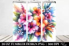 Colorful Hawaiian Flowers Tumbler Product Image 2