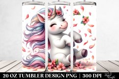 Cute Baby Unicorn Tumbling with Spring Petals | 20 Oz Product Image 2