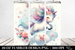 20 Oz Tumbler Sublimation | Cute Baby Unicorn Tumbling with Product Image 2