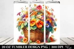 20 Oz Tumbler Sublimation | Colorful Watercolor Basket Product Image 2