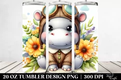 cute Baby Hippo Aviator Suit | 20 oz Tumbler Product Image 2