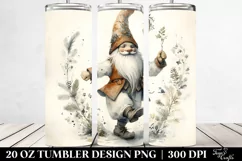 Vibrant Flowers, Dancing Gnome Watercolor Tumbler | 20 oz Product Image 2