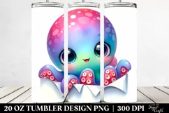 Colorful Baby Octopus PNG Product Image 2