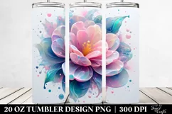 Shiny Pastel Camellia Art, Transparent 20 Oz Tumbler Product Image 2