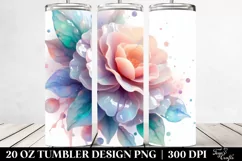 Shiny Pastel Camellia Art, Transparent 20 Oz Tumbler Product Image 2