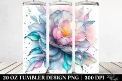 Shiny Pastel Camellia Art, Transparent 20 Oz Tumbler Product Image 2
