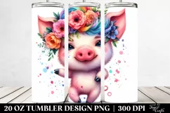 Happy Baby Pig Dancing | 20 oz Tumbler Product Image 2