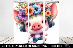 Happy Baby Pig Dancing | 20 oz Tumbler Product Image 2