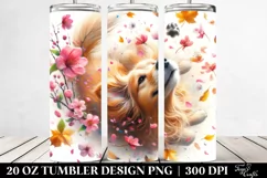 Dog Tumbling Spring Petals | 20 Oz Tumbler Product Image 2