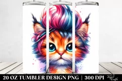Aggressive Cat with Awesome Haircut PNG Product Image 2