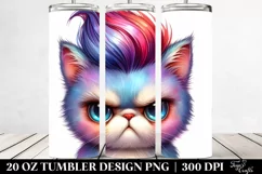 Aggressive Cat with Awesome Haircut PNG Product Image 2