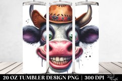 Crazy Funny Cow Portrait | 20 Oz Tumbler Product Image 2