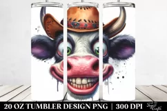 Crazy Funny Cow Portrait | 20 Oz Tumbler Product Image 2