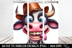 Crazy Funny Cow Portrait | 20 Oz Tumbler Product Image 2