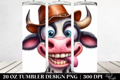 Crazy Funny Cow Portrait | 20 Oz Tumbler Product Image 2