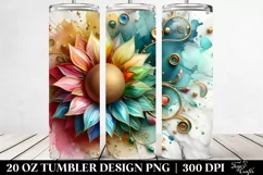 Colorful Sunflower Marble Background | 20 Oz Tumbler Product Image 2