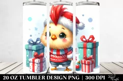 Expressive Chicken with Reindeer Horns PNG Product Image 2