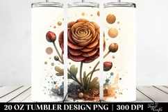 Wooden Stained Ranunculus | 20 Oz Tumbler Product Image 2