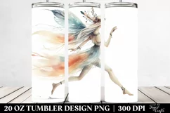 Boho Fairy Running Clipart, High-Res 20 Oz Tumbler Product Image 2