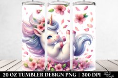 Baby Unicorn Tumbling Spring Petals | 20 Oz Tumbler Product Image 2